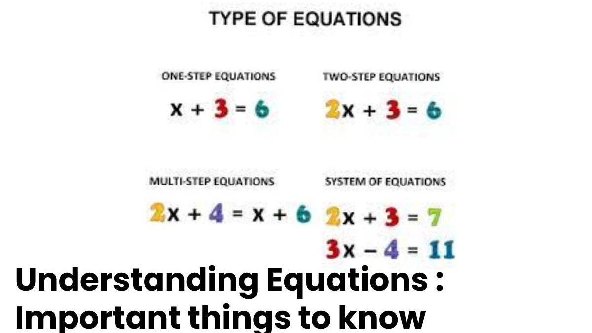 Understanding Equations : Important things to know