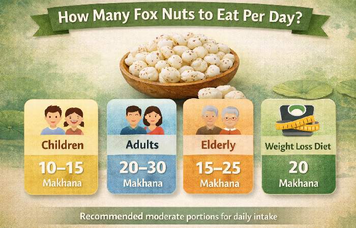 how many fox nuts to eat per day