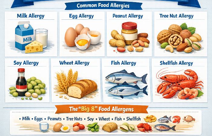 types of food allergies