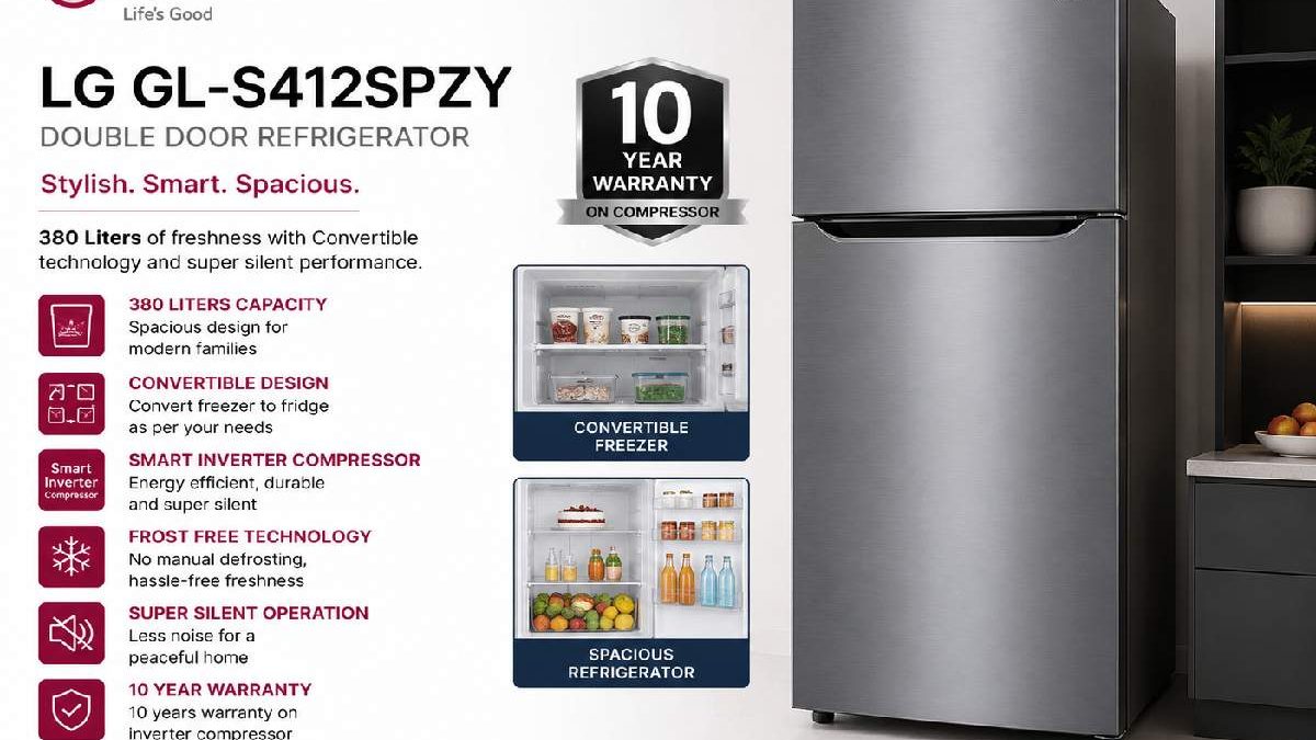 LG GL-S412SPZY Double Door Refrigerator Review: Features, Specifications, Price