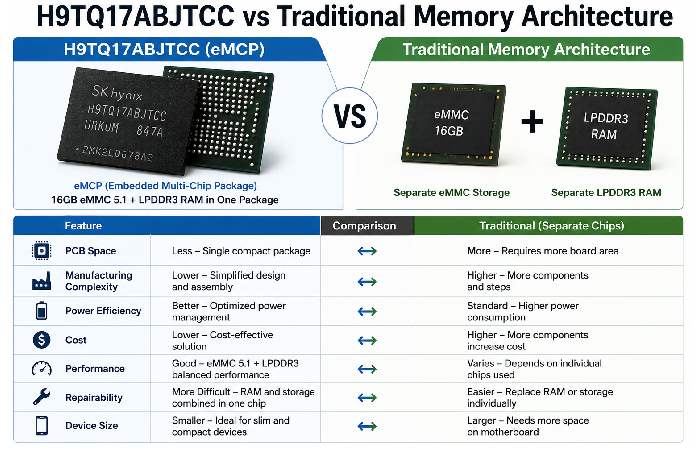 H9TQ17ABJTCC vs traditional memory architecture